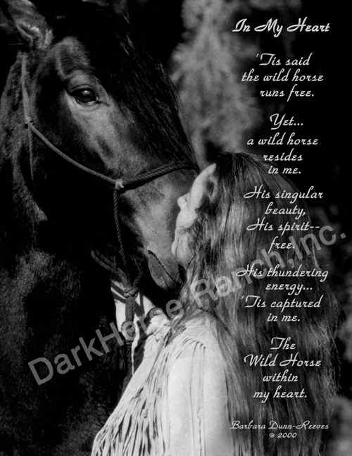In My Heart-- Equine Art Poetry Print by Barbara Anne Dunn